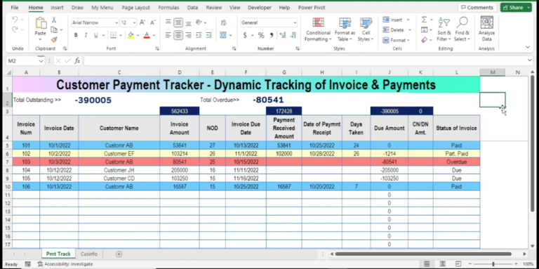 Customer Payment Tracker (Dynamic Tracking Inovice & payment)